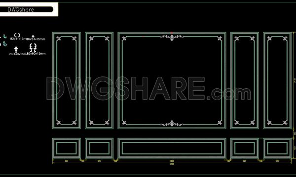 172. Free Download Luxury French-Style Background Wall Module DWG File