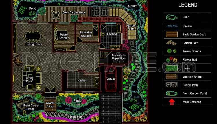 208.-free-villa-courtyard-design-cad-plan-landscape-layout-dwg