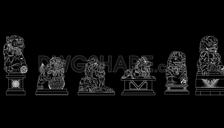22.-architectural-stone-lion-cad-details-and-elevations-dwg