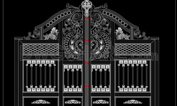 4 months ago
                

                
             156255. Free CAD File of Ornate Classical Villa Gate Design with Detailed Decorative Motifs
