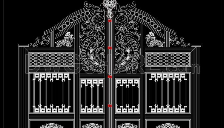 255.-free-cad-file-of-ornate-classical-villa-gate-design-with-detailed-decorative-motifs