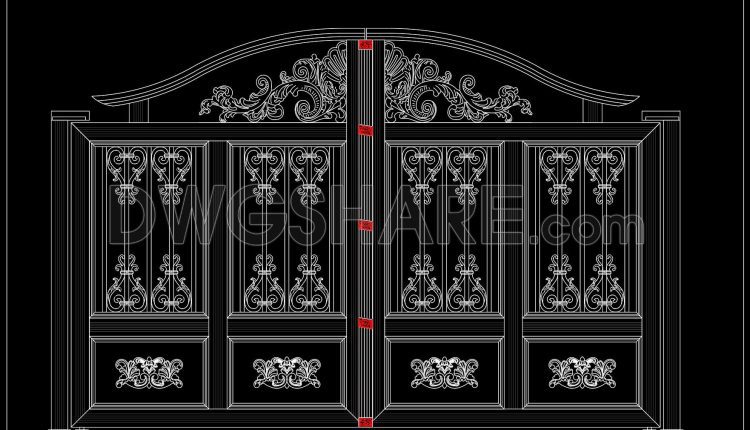 258.-free-cad-drawings-of-traditional-style-villa-gate-with-rich-ornamental-details