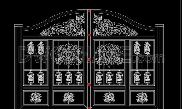 4 months ago
                

                
             124259. Free CAD File of Ornate Classical Villa Gate Design with Detailed Decorative Motifs