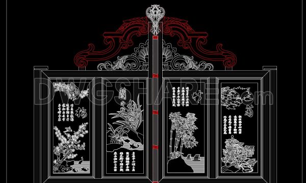 4 months ago
                

                
             121261. Free Download CAD Drawing of Classic Villa Gate with Intricate Carved Patterns