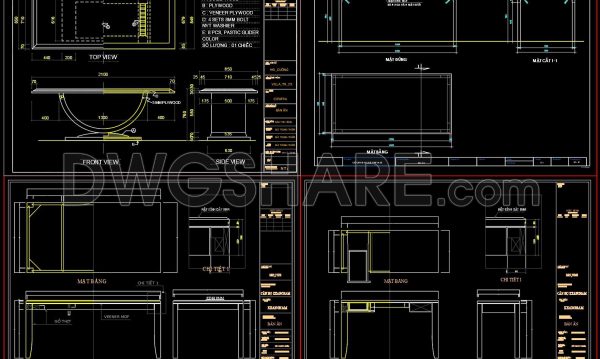 4 months ago
                

                
             156262. Free CAD Drawing Dining Table Designs with Detailed Construction