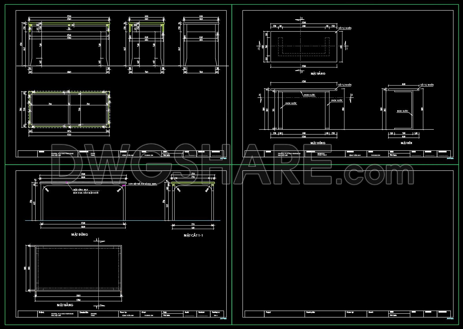 263. Free CAD Drawing Modern Dining Table Design