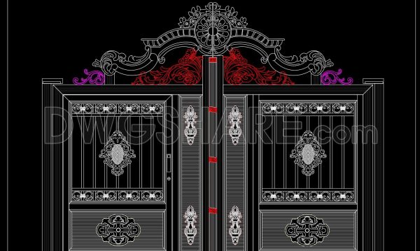 3 months ago
                

                
             189264. Free CAD File of Ornate Classical Villa Gate Design with Detailed Decorative Motifs