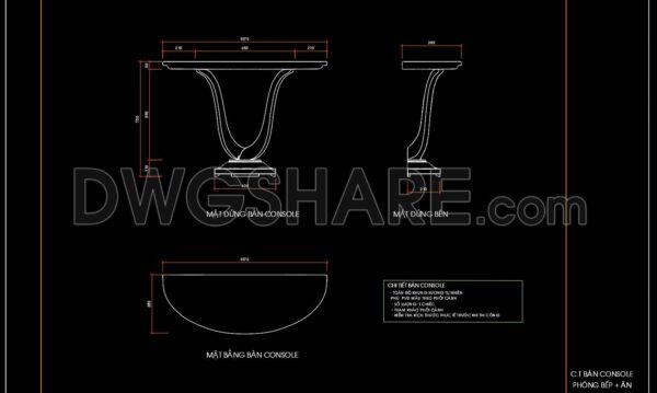 3 months ago
                

                
             97265. Console Table CAD Drawing for Kitchen & Dining Room