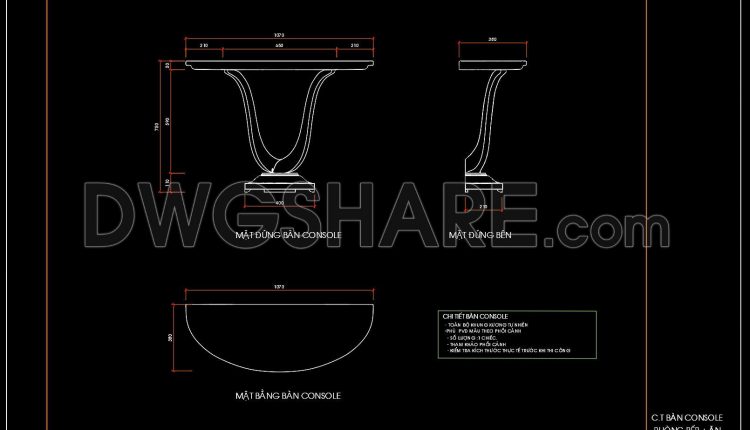 265.-console-table-cad-drawing-for-kitchen-dining-room