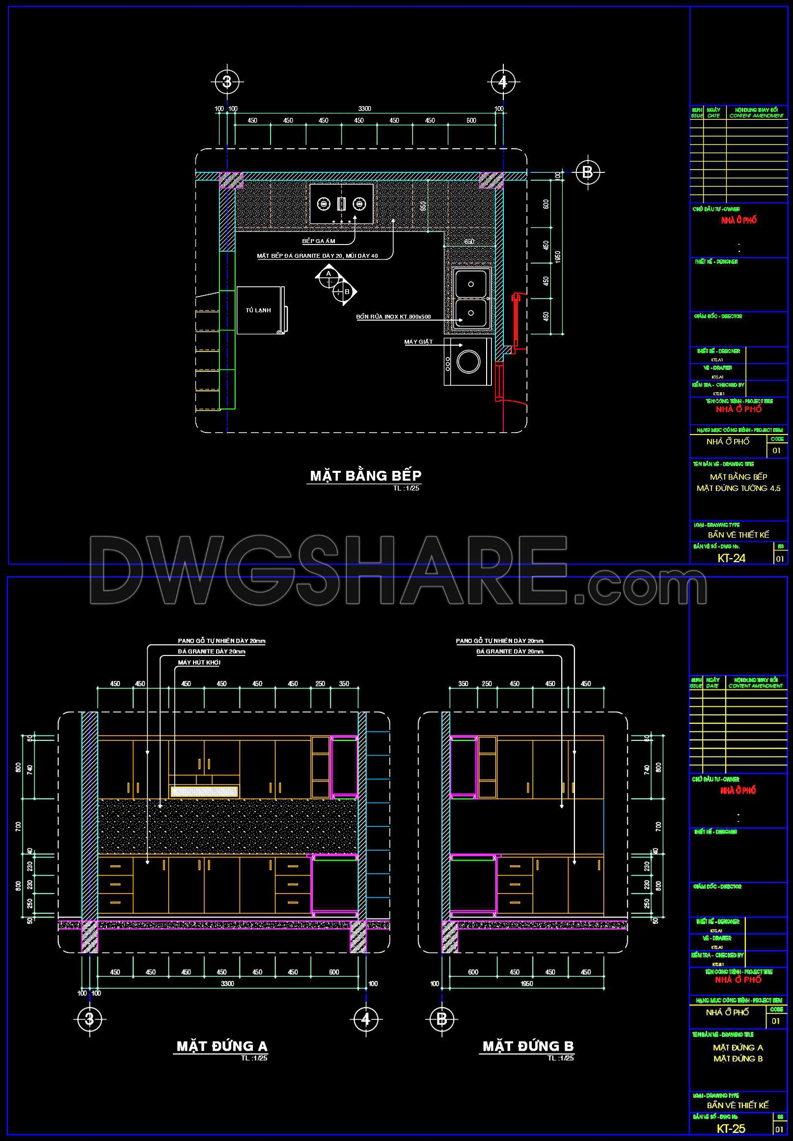 270. CAD technical drawings of kitchen cabinets for the house (2)