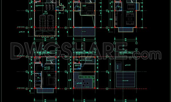 3 months ago
                

                
             228311. Free 6.1x9m Townhouse CAD Drawings – Full Floor Plans & Layouts