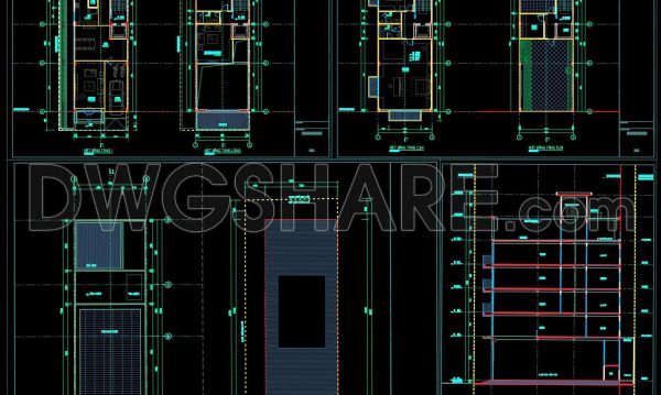 312. Free 7.1×17.6m Townhouse CAD Drawings – Full Floor Plans & Layouts