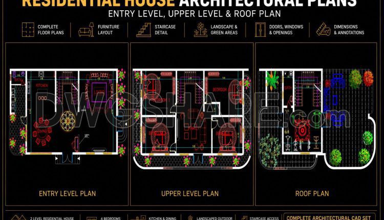313.-free-cad-plans-spacious-villa-layout-with-3-bedrooms-family-area-1