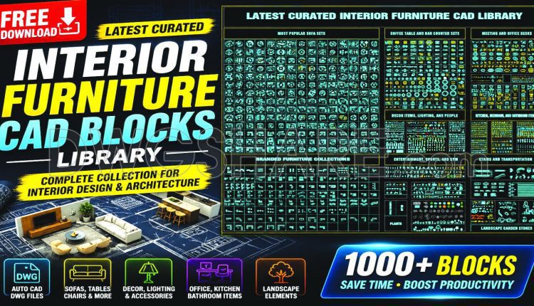 381. Ultimate Interior Furniture Cad Blocks Library – Free Autocad Dwg Download