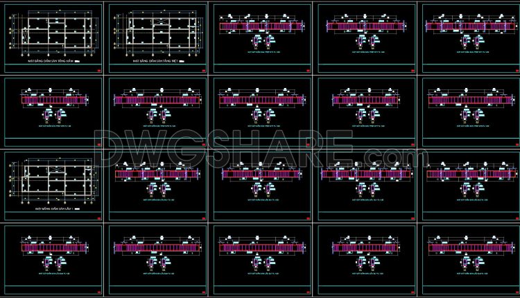 407. Free Download of Structural CAD Drawings for 10m x 21.9m Reinforced Concrete Townhouse (2)