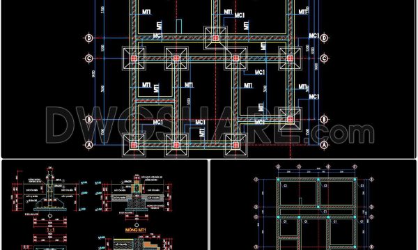 3 months ago
                

                
             447408. Reinforced Concrete Foundation CAD Drawings for a 9.6×9.2m House – Detailed DWG File