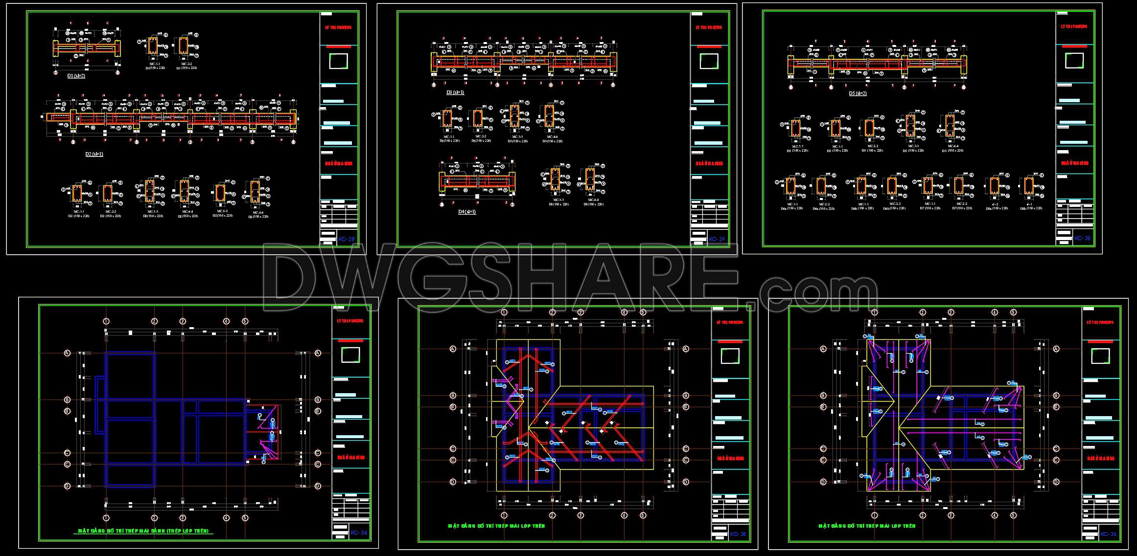 411. Free Download of Structural CAD Drawings for 13.2m x 16.1m Reinforced Concrete Townhouse (4)