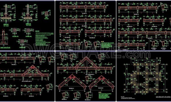 412. Free Download of Structural CAD Drawings for 10m x 10m Reinforced Concrete Townhouse