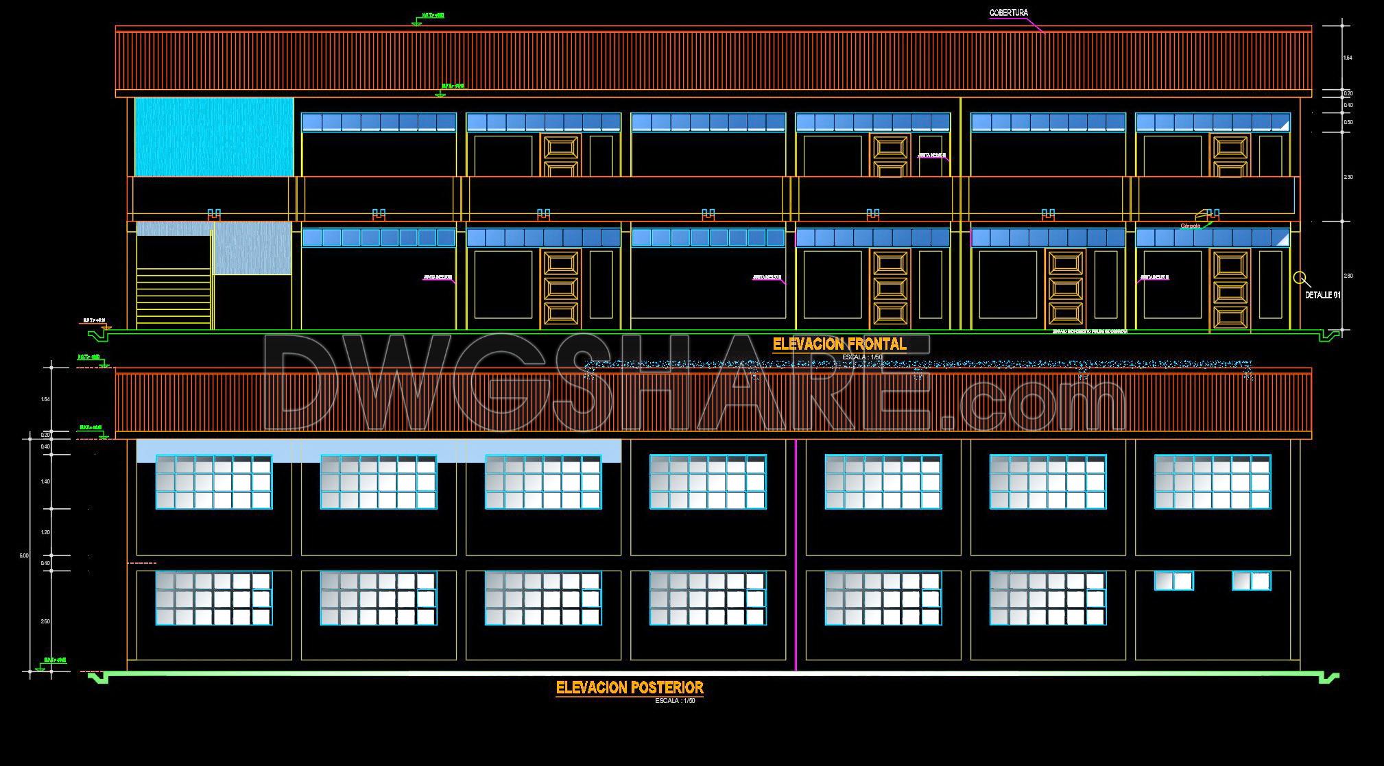 42. Free Download CAD Drawings of Classrooms in Huancayo School (1)