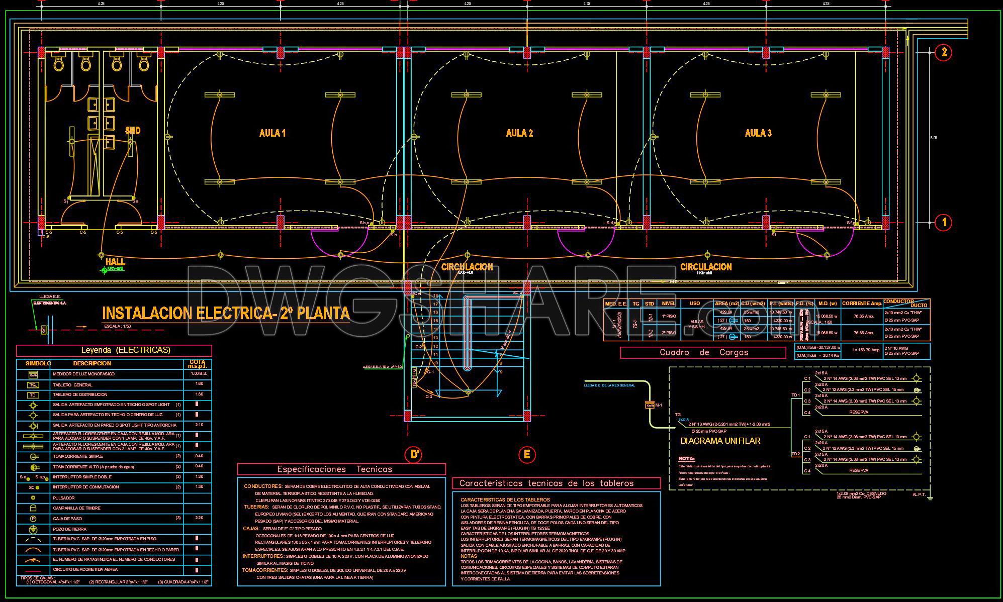 42. Free Download CAD Drawings of Classrooms in Huancayo School (6)