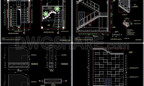 427. Free Townhouse Staircase CAD Files – Detailed Design Drawings