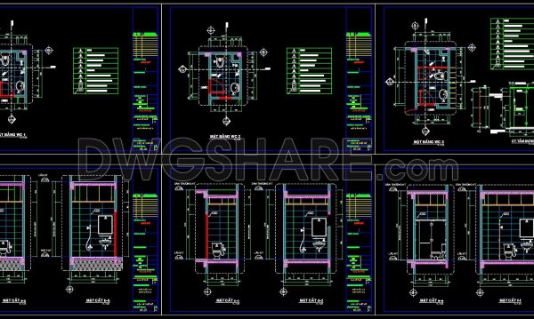 443. Download CAD Bathroom Construction Plans for Townhouses