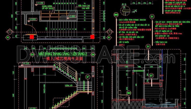 466.-architectural-staircase-detail-autocad-drawing-multi-level-stair-plans-and-elevations-1