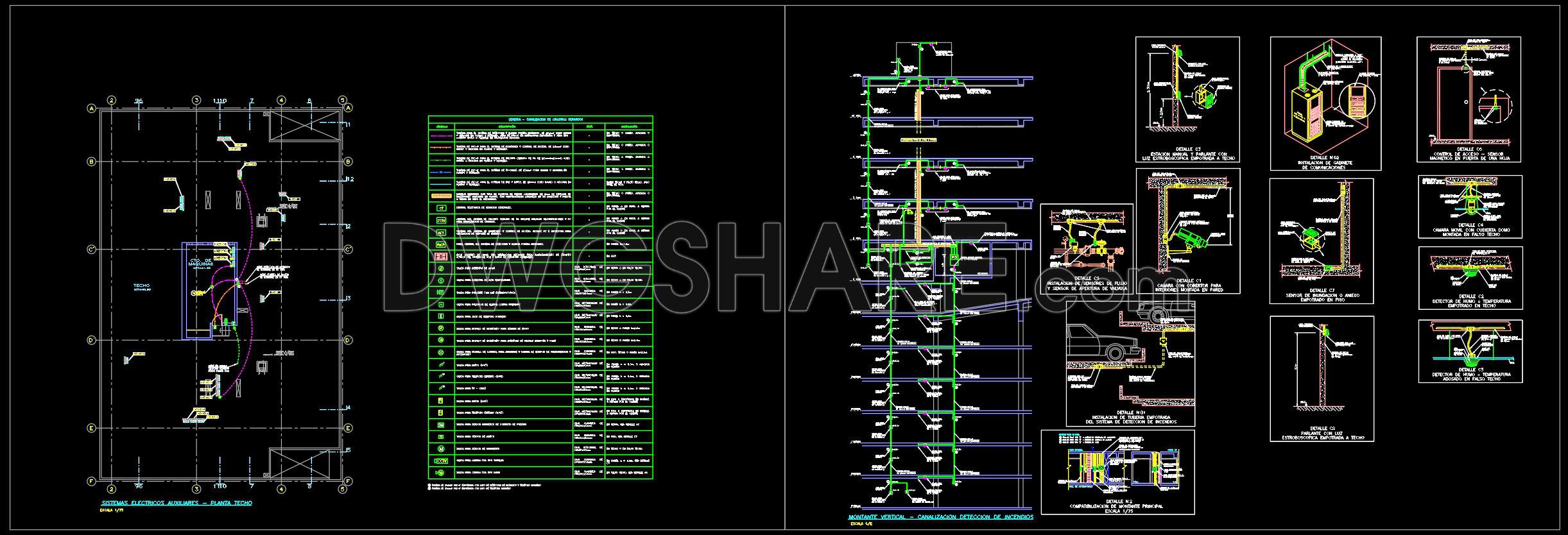 509. Download CCTV Camera System Wiring Diagram in CAD Format (2)