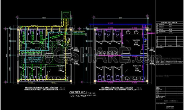4 months ago
                

                
             939515. Free Download CAD Drawings of Toilet Plumbing System – Water Supply & Drainage Layout