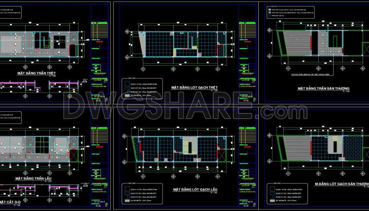 567. Detailed CAD Plans for Floor Tiling & Ceiling Layout – Free DWG Files (1)