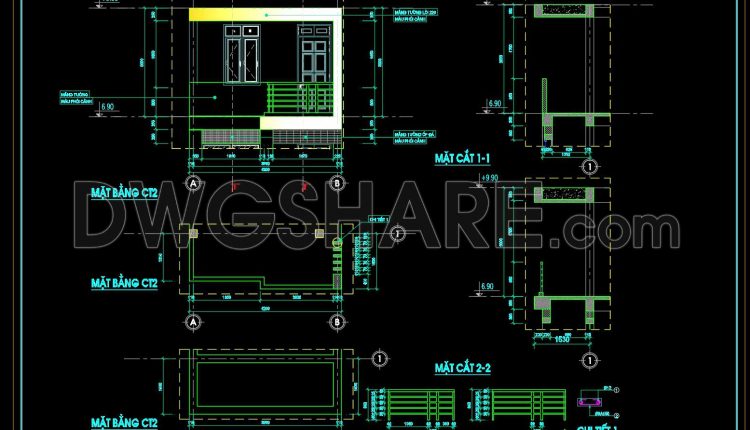594. Free CAD Drawings of Balcony Detail – Plans, Sections & Railing Design (1)