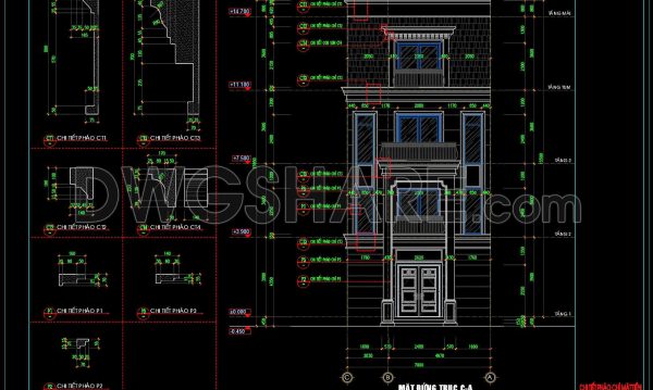 3 months ago
                

                
             238597. Luxury House Front Facade CAD Design with Decorative Profiles
