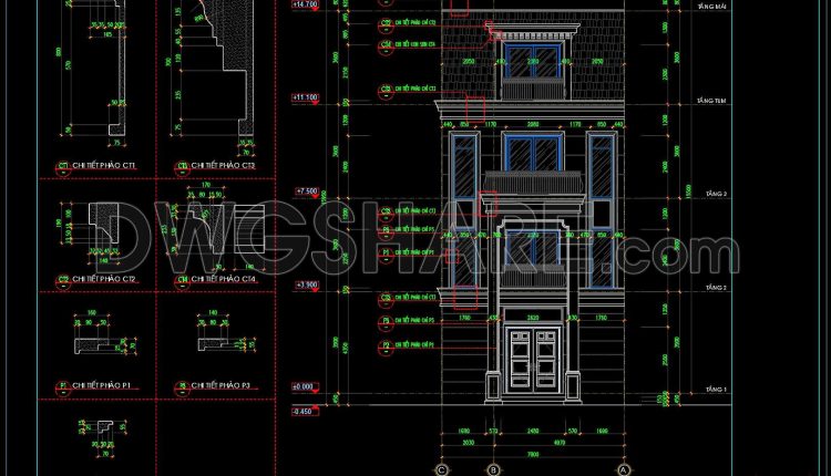 597.-luxury-house-front-facade-cad-design-with-decorative-profiles
