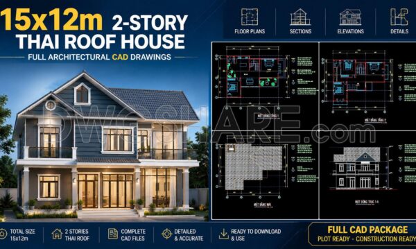 3 months ago
                

                
             532805. Download 15x12m Thai Roof 2-Story House CAD File