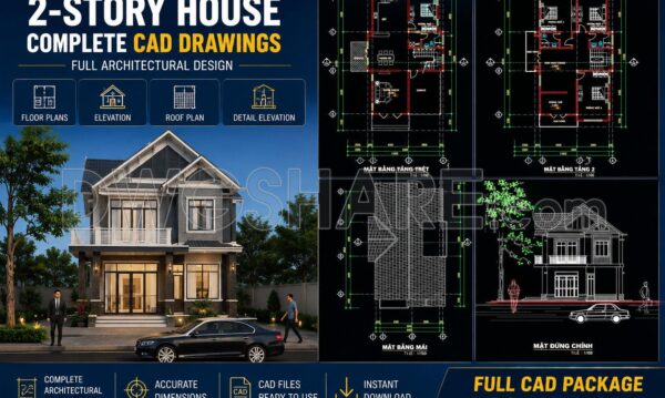 3 months ago
                

                
             419806. Modern 2-Story House CAD File 9.4×17.5m Full Detailed Architecture