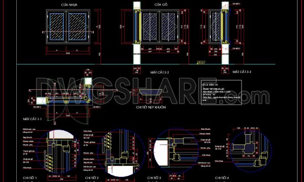 844. Free CAD File Door Frame Details for Wooden and uPVC Doors