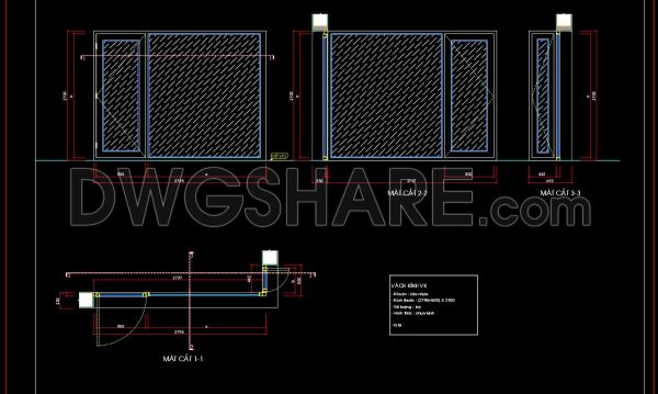 849. uPVC Glass Wall CAD Detail – Section & Construction Drawing