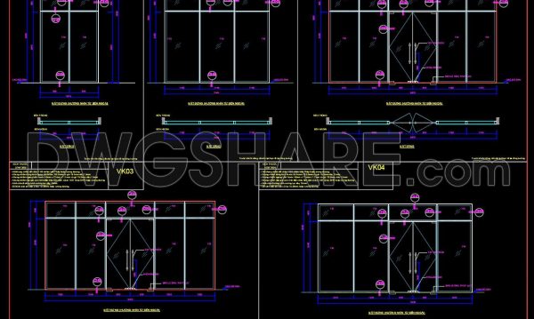 3 months ago
                

                
             237854. Aluminum Glass Shopfront Door CAD Drawing with Detailed Dimensions