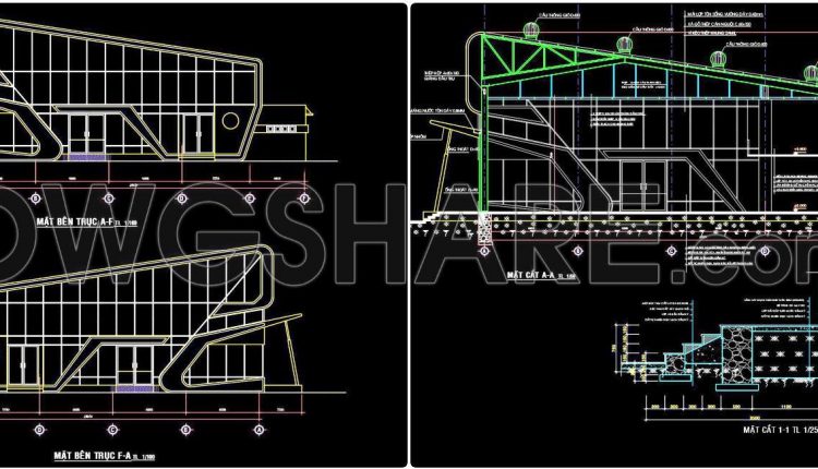 02. Download 1100m2 Showroom Design Cad Drawing (2)