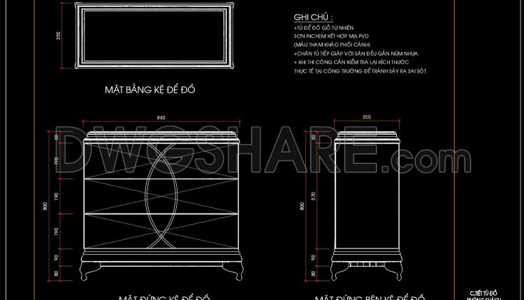 109. Living Room Console Table and Cabinet CAD Design (1)