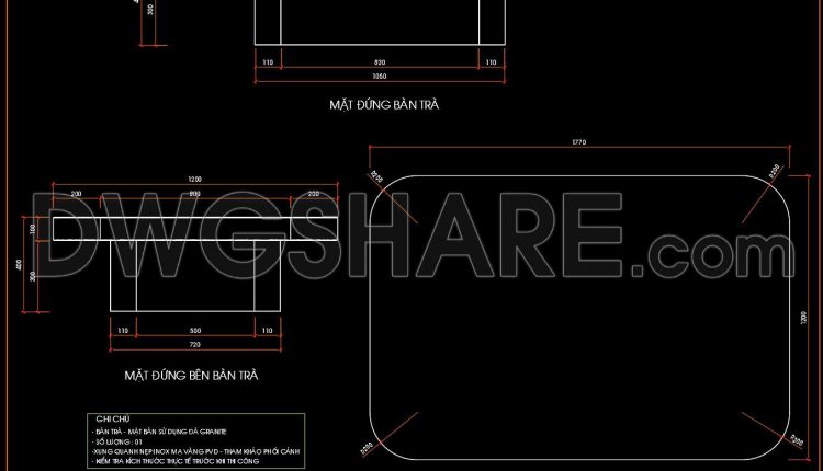 110. Modern Coffee Table CAD Details – Plan, Elevation and Construction Drawings (1)