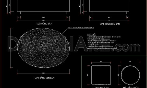 112. Oval Coffee Table and Ottoman CAD Details – Complete Furniture Design Drawings
