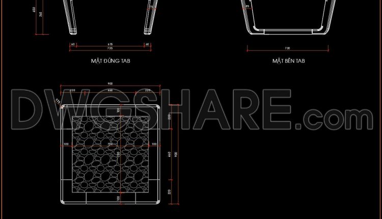 113. Living Room Side Table Furniture CAD Drawings (1)
