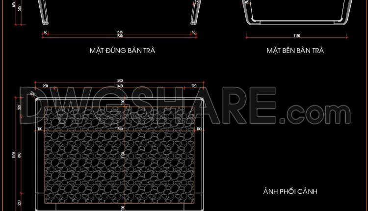 114. Luxury Coffee Table CAD Details – Plan, Elevation and Furniture Design Drawings (1)