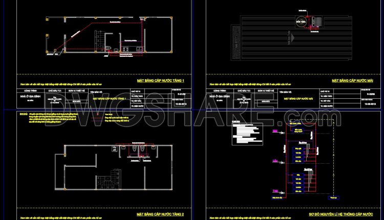 165. 3-Storey Townhouse Plumbing CAD Drawing Free Download (2)