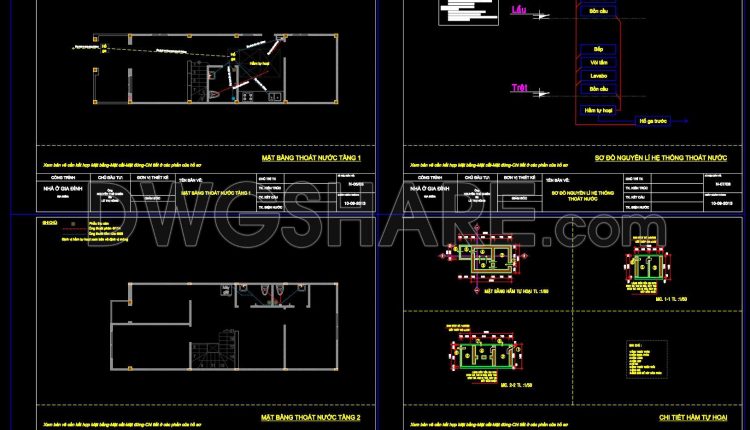 165. 3-Storey Townhouse Plumbing CAD Drawing Free Download (1)