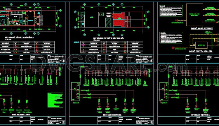 166. Complete Residential Electrical, Lighting and Communication System CAD Drawings DWG (1)