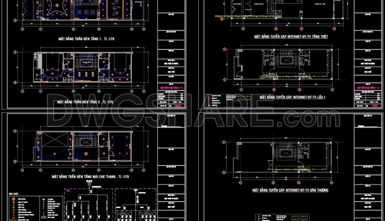 168. Residential Electrical and Internet Network CAD Drawings – Lighting & Communication Systems (1)