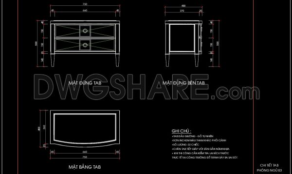 169. Bedroom Furniture Nightstand DWG File