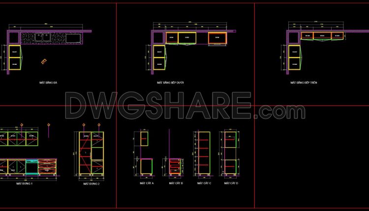 242. Residential Kitchen Cabinet Construction Drawings – Free CAD File (1)